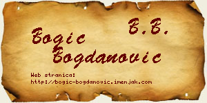 Bogić Bogdanović vizit kartica